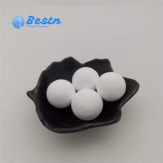 Bola tabular da alumina da bola cerâmica da alumina alta como o apoio inerte da cama do catalizador